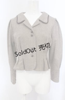 画像1: an another angelus / パイピング使いヘリンボーンショートジャケット  ブラウン O-25-04-30-2071-CA-JA-IG-ZT254