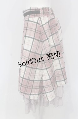 画像2: axes femme POETIQUE / 起毛チェックタックスカート  ピンク O-25-04-30-2001-AX-SK-IG-ZT082