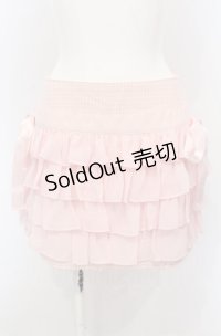 MILK / 切り替えティアードシフォンスカート  ピンク O-25-04-30-2084-ML-SK-IG-OS