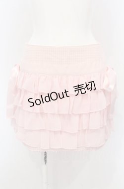 画像1: MILK / 切り替えティアードシフォンスカート  ピンク O-25-04-30-2084-ML-SK-IG-OS