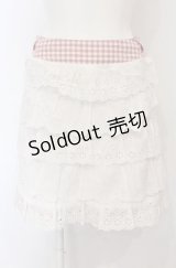 Jane Marple / カットワークレースとギンガムチェックのリバーシブルスカート  ピンク×シロ O-25-04-30-2085-JM-SK-IG-OS