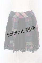 Jane Marple / タータンチェックベルベット切り替えスカート（1997）  パープル×クロ O-25-04-30-2087-JM-SK-IG-OS