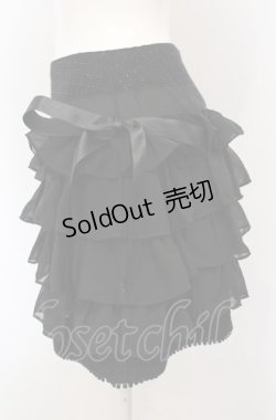画像2: MILK / 切り替えティアードシフォンスカート  クロ O-25-04-30-2088-ML-SK-IG-OS
