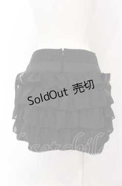 画像4: MILK / 切り替えティアードシフォンスカート  クロ O-25-04-30-2088-ML-SK-IG-OS