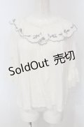 an another angelus / ローズ刺繍オフショルブラウス  オフシロ O-25-04-30-2009-CA-BL-IG-OS