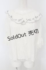 an another angelus / ローズ刺繍オフショルブラウス  オフシロ O-25-04-30-2009-CA-BL-IG-OS