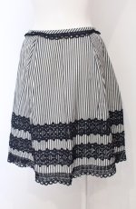 画像3: 【SALE】Jane Marple / レース配色ストライプスカート M オフシロ×ネイビー O-25-04-30-2096-JM-SK-IG-ZT376 (3)