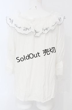 画像3: an another angelus / ローズ刺繍オフショルブラウス  オフシロ O-25-04-30-2009-CA-BL-IG-OS