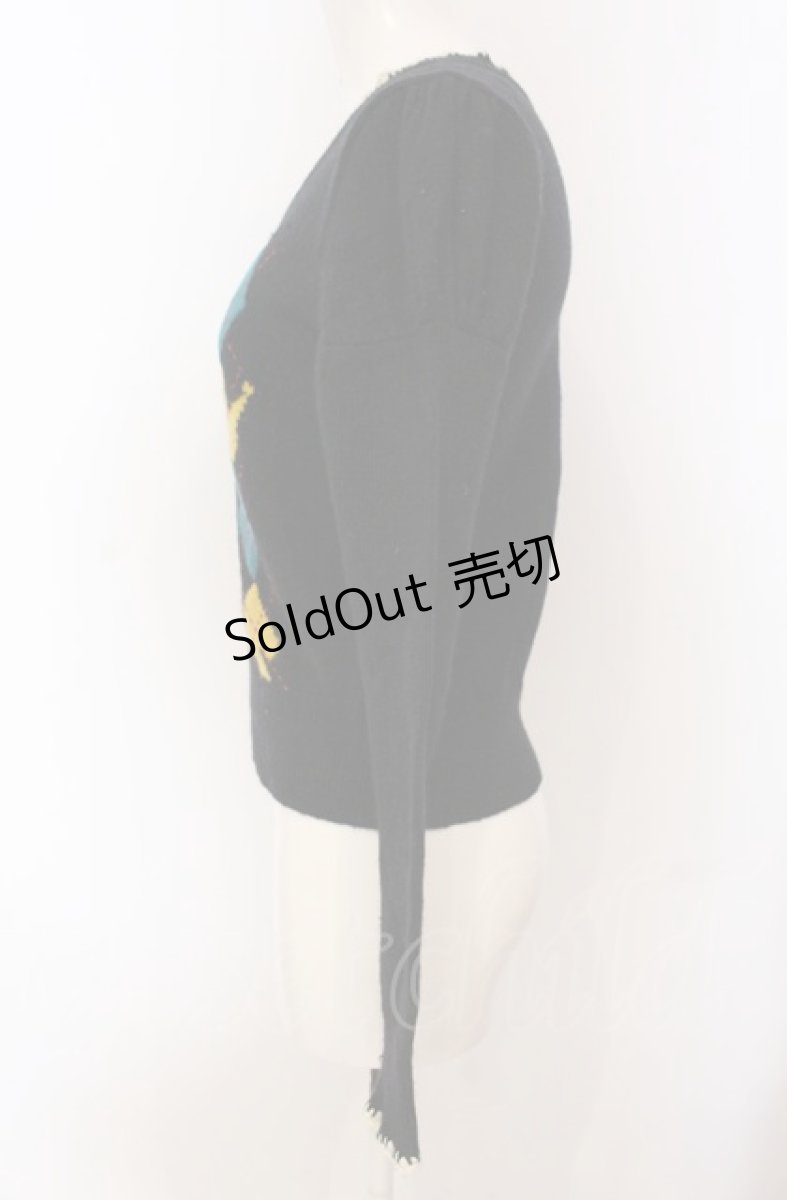画像2: 【SALE】Jane Marple / ロゴアーガイルニット M クロ O-25-04-30-2098-JM-TO-IG-ZT254 (2)