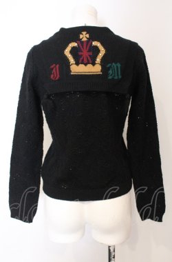 画像3: Jane Marple / ユニオンジャック王冠セーラーカーディガン M クロ O-25-04-30-2104-JM-TO-IG-OS