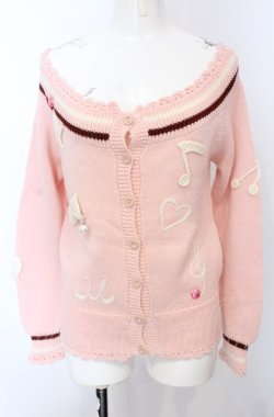 画像1: MILK / アイコンモチーフニットカーディガン  ピンク O-25-04-30-2106-ML-TO-IG-OS