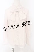 Jane Marple / ストライプボウタイ付きブラウス M ピンク×シロ O-25-04-30-2110-JM-BL-IG-OS