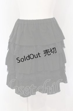 画像1: Jane Marple / レースティアードカットスカート  クロ O-25-04-30-2127-JM-SK-IG-OS