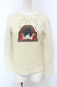 Jane Marple / スワンプリントロゴTシャツ  アイボリー O-25-04-30-2129-JM-TO-IG-OS