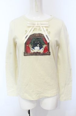 画像1: Jane Marple / スワンプリントロゴTシャツ  アイボリー O-25-04-30-2129-JM-TO-IG-OS