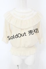an another angelus / レース巻バラ切り替えプルオーバー  アイボリー O-25-04-30-2002-CA-TO-IG-OS