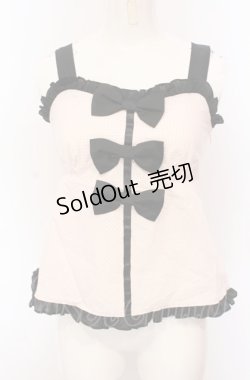 画像1: MILK / ドットリボンキャミソール  ピンク×クロ O-25-04-30-2131-ML-TO-IG-OS