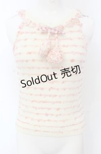 Jane Marple / チェリーモチーフニットトップス  アイボリー×ピンク O-25-04-30-2132-JM-TO-IG-OS