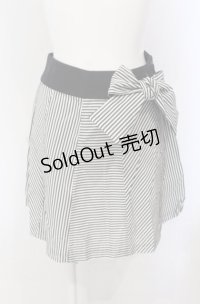 Jane Marple / ストライプ切り替えスカート M クロ×シロ O-25-04-30-2135-JM-SK-IG-OS