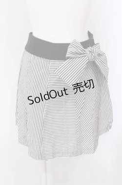画像1: Jane Marple / ストライプ切り替えスカート M クロ×シロ O-25-04-30-2135-JM-SK-IG-OS
