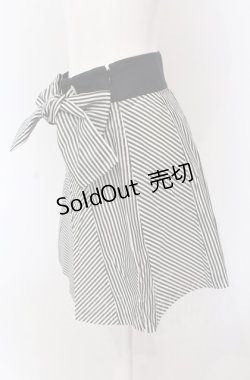 画像2: Jane Marple / ストライプ切り替えスカート M クロ×シロ O-25-04-30-2135-JM-SK-IG-OS