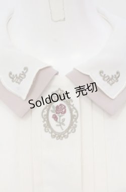 画像2: Fi.n.t / レリーフローズ刺繍ダブルカラーブラウス  アイボリー×ピンクベージュ O-25-04-30-2014-CA-BL-IG-OS
