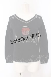 MILK / Snow White ラインストーンスウェット  クロ O-25-04-30-2138-ML-TO-IG-OS