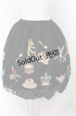 画像1: Jane Marple / Toy & Cakeアップリケチュールスカート M ブラック O-25-04-30-2141-JM-SK-IG-OS