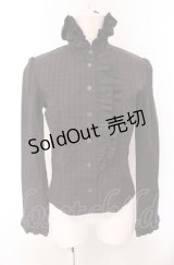MILK / スタンドネックフリルブラウス  クロ系 O-25-04-30-2142-ML-BL-IG-OS