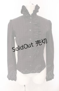 MILK / スタンドネックフリルブラウス  クロ系 O-25-04-30-2142-ML-BL-IG-OS