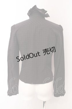 画像3: MILK / スタンドネックフリルブラウス  クロ系 O-25-04-30-2142-ML-BL-IG-OS