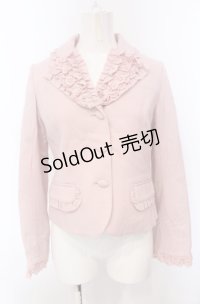 Jane Marple / カットワークレースフリルジャケット M ピンク O-25-04-30-2145-JM-JA-IG-OS