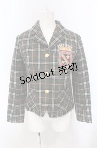 MILK / エンブレムワッペンチェックジャケット  グリーン O-25-04-30-2147-ML-JA-IG-OS