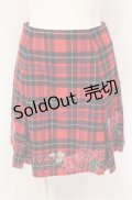 Jane Marple / Tartan Rose アップリケエンブロイダリースカート M アカチェック O-25-04-30-2153-JM-SK-IG-OS