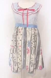 MILK / Dressing up ドレス  サックス×シロ×ピンク O-25-04-30-2154-ML-OP-IG-OS