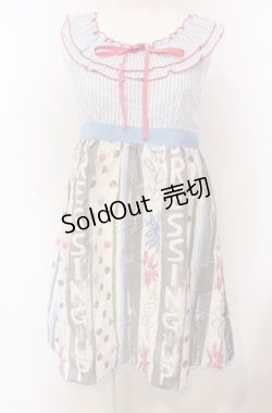 画像1: MILK / Dressing up ドレス  サックス×シロ×ピンク O-25-04-30-2154-ML-OP-IG-OS