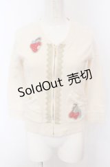 MILK / イチゴ&チェリーワッペンZIPカーデ  アイボリー O-25-04-30-2163-ML-TO-IG-OS