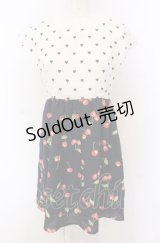MILK / ハートチェリーハーフワンピース  シロ×ネイビー O-25-04-30-2167-ML-OP-IG-OS