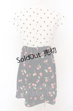 画像3: MILK / ハートチェリーハーフワンピース  シロ×ネイビー O-25-04-30-2167-ML-OP-IG-OS