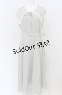 an another angelus / スカーフリメイク衿付きロングワンピース  ライトグリーン O-25-04-30-2020-CA-OP-IG-OS