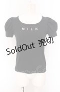 MILK / ロゴ刺繍半袖カットソー  クロ O-25-04-30-2179-ML-TO-IG-OS