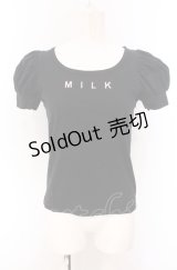 MILK / ロゴ刺繍半袖カットソー  クロ O-25-04-30-2179-ML-TO-IG-OS
