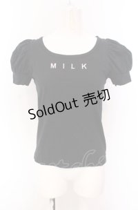 MILK / ロゴ刺繍半袖カットソー  クロ O-25-04-30-2179-ML-TO-IG-OS