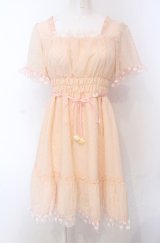 MILK / マーガレット刺繍フリルドビードットワンピース  ピンク O-25-04-30-2180-ML-OP-IG-OS