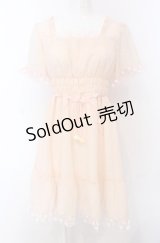 MILK / マーガレット刺繍フリルドビードットワンピース  ピンク O-25-04-30-2180-ML-OP-IG-OS