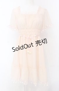 MILK / マーガレット刺繍フリルドビードットワンピース  ピンク O-25-04-30-2180-ML-OP-IG-OS