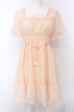 画像1: MILK / マーガレット刺繍フリルドビードットワンピース  ピンク O-25-04-30-2180-ML-OP-IG-OS