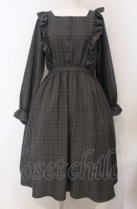 m petit by misako / チェックワンピース L グレー O-25-04-30-2183-LO-OP-IG-OS