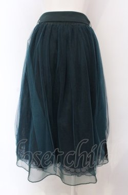 画像4: axes femme POETIQUE / バックフリルチュールスカート  グリーン O-25-04-30-2184-AX-SK-IG-OS