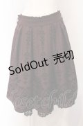 axes femme / 花フロッキープリントスカート  ワイン O-25-04-30-2185-AX-SK-IG-OS